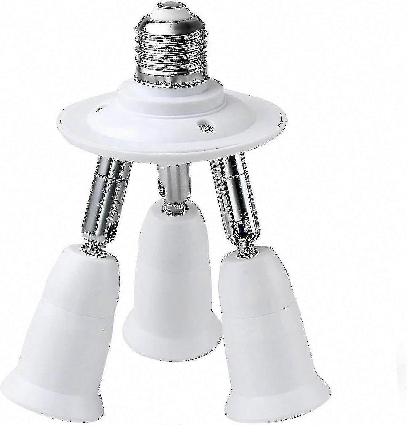 3 i 1 ljusuttag splitter E26 E27 adapter för standard LED-lampor, 360° justerbar, 180° böjbar, max 180W