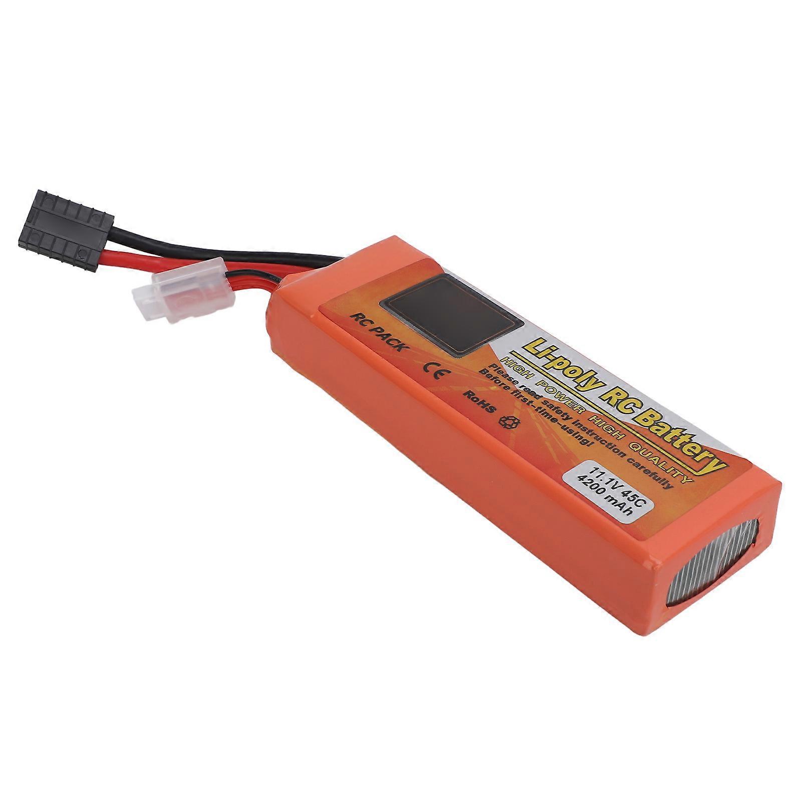 11.1V 4200mAh 45C LiPo Toy Battery with Plug for RC Vehicles