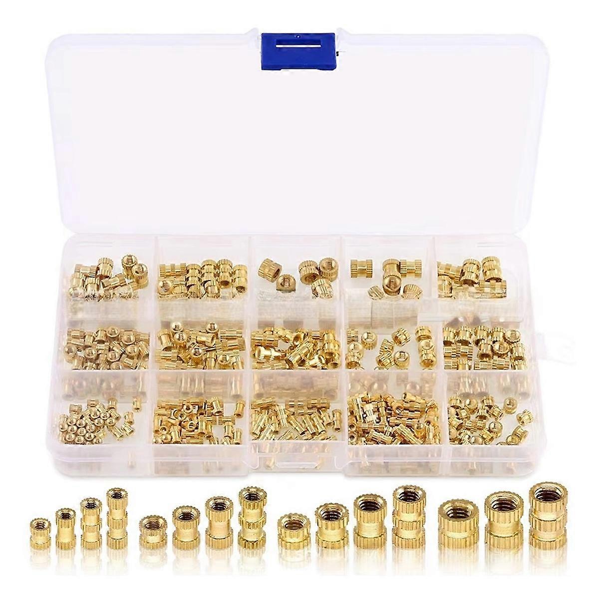 370PCS M2 M2.5 M3 M5 Heat Insert Nut Internal Thread Knurled Nuts