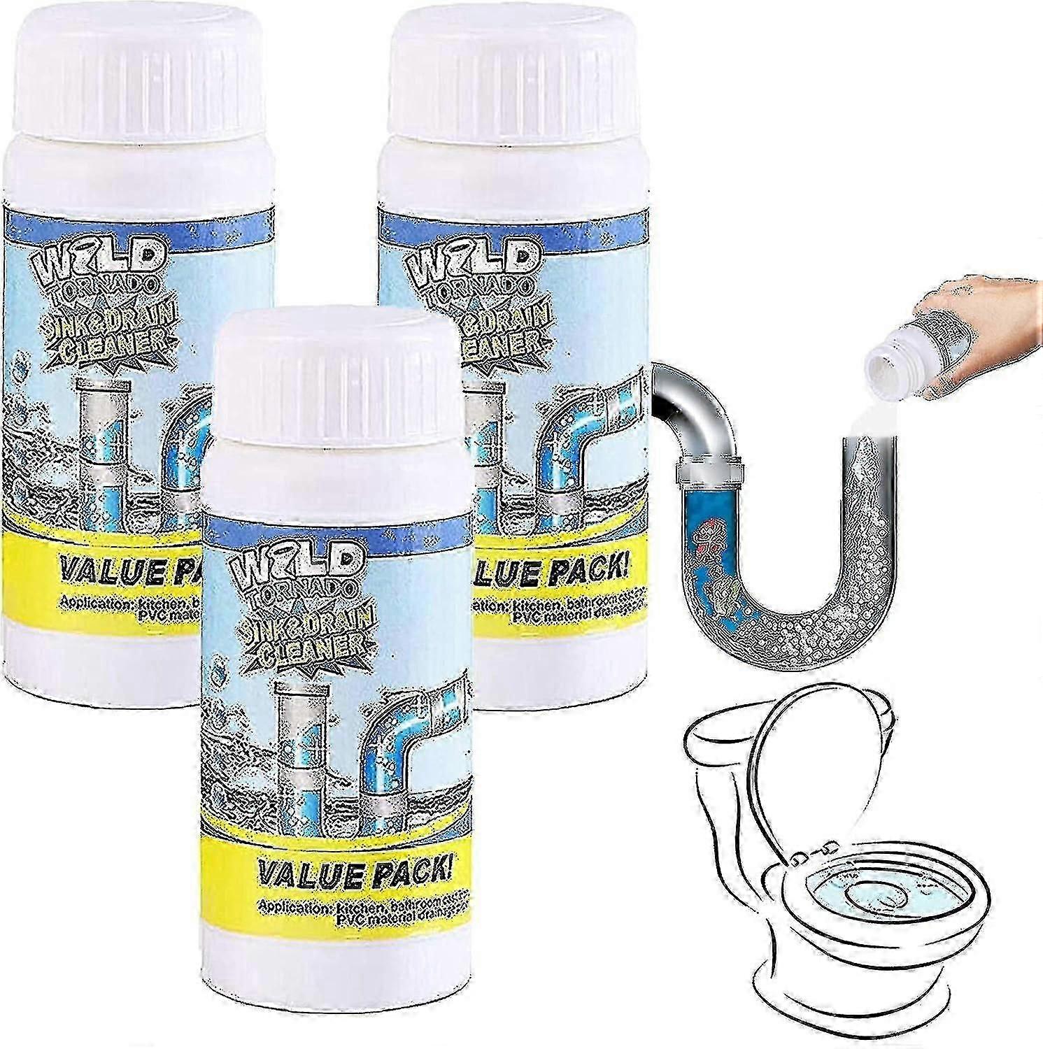 Wild Tornado Strengthfully Sink And Drain Cleaner, Powerful Sink And Drain Cleaner Pipe Cleaner, Quick Foaming Drain Cle Tw