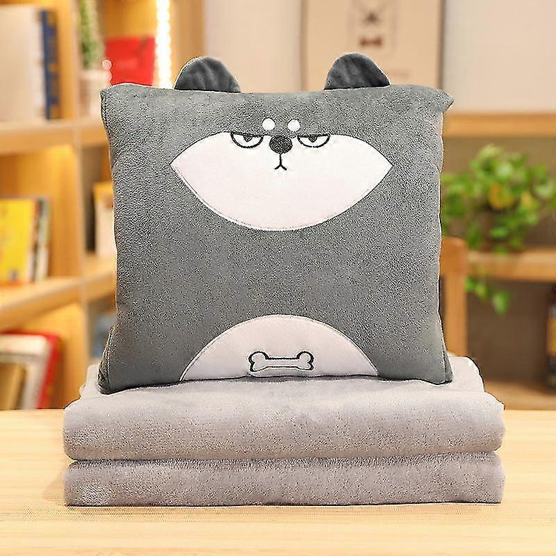 Air Conditioning Blanket Cartoon Quilt Dual Purpose Throw Pillow Bl...