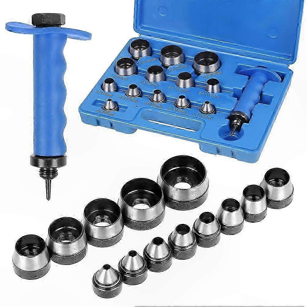 14-Piece Hole Punch Set, 5-35mm Multi-Size Metal Punching Tool Kit
