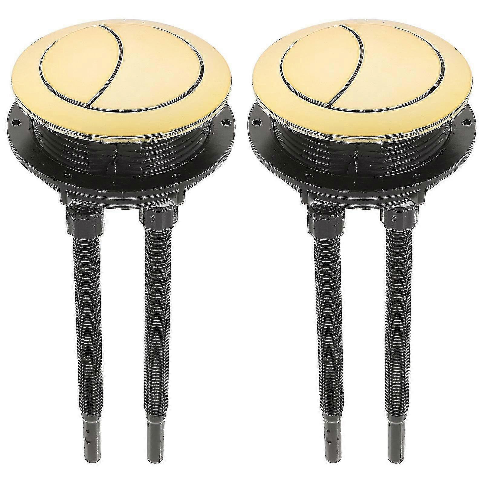 New 2 Pack Round Head Push Buttons for Toilet Cisterns, Bathroom Flush Valve Accessories - Replacement Parts included