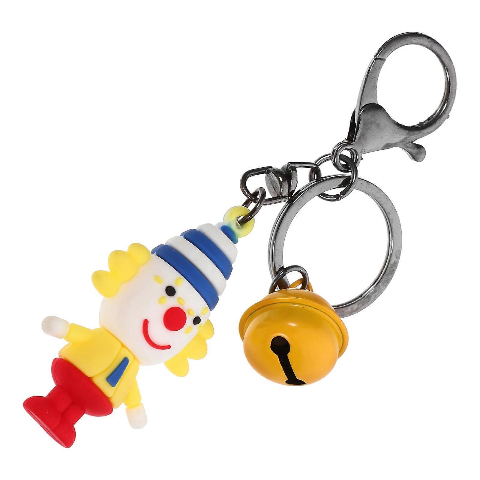 Circus Clown Keychain Hanging Mini Clown Model Decorative Accessory Multi 10.00X3.00X2.00CM Zinc Alloy 1Pcs