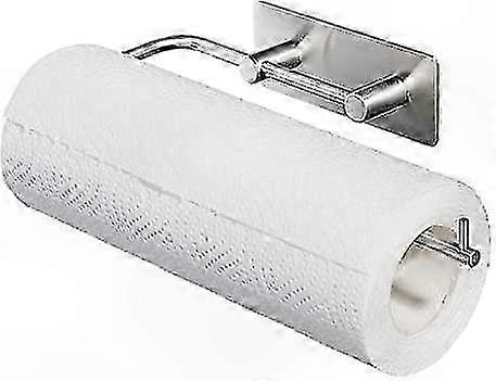 حامل لفة المطبخ المثبت على الحائط ، لا يلزم الحفر ، تشطيب لاصق من الفولاذ المقاوم للصدأ