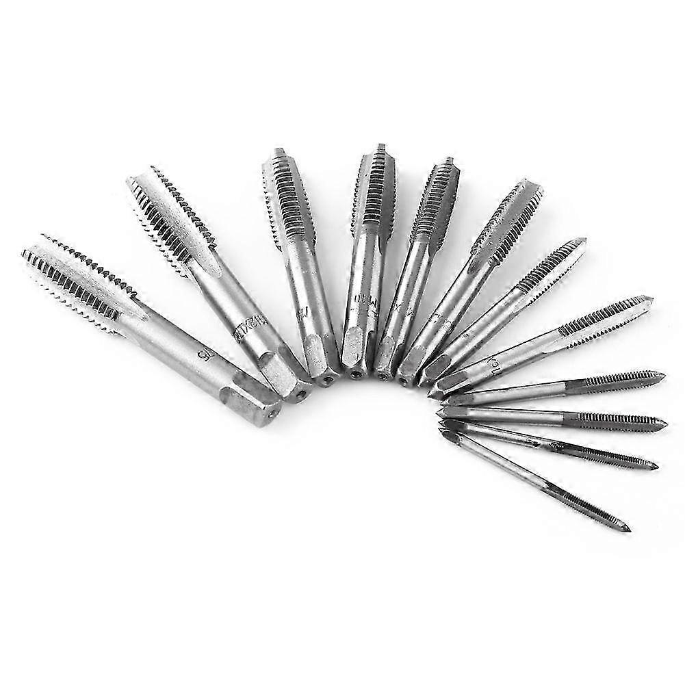 High quality 12 straight groove thread taps M3, M4, M6, M8, M10, M12 2 each set