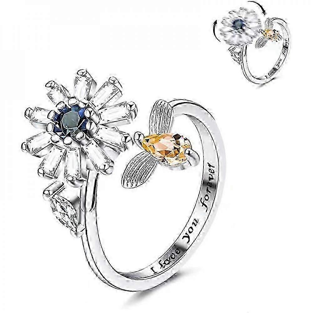 Ujjpörgető gyűrűk Fidget szorongásos gyűrű nőknek napraforgó enyhítő szorongásos gyűrűk forgatják a stresszoldó gyűrűs játékot lányoknak r