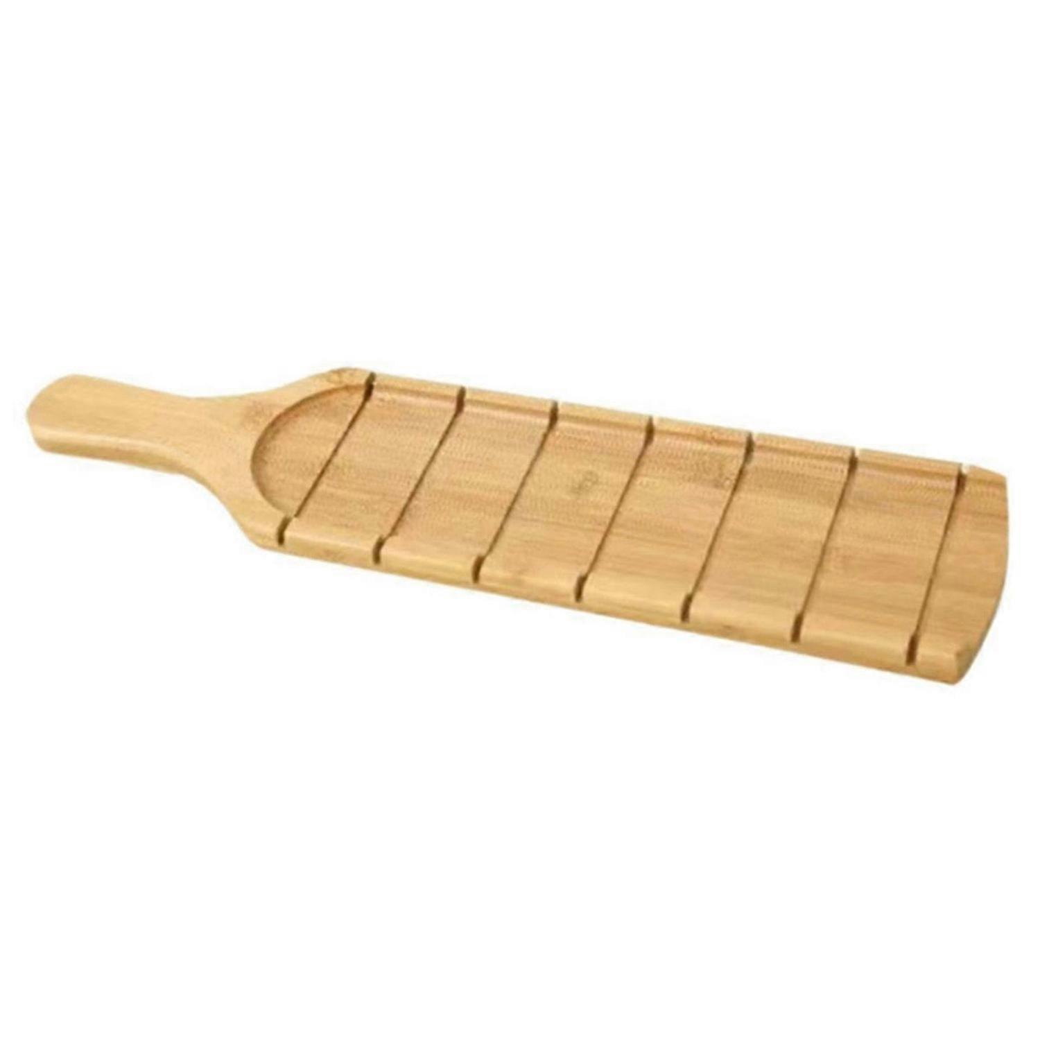 Bamboo Long Handle Grooved Long Cutting Board Fruit Tray