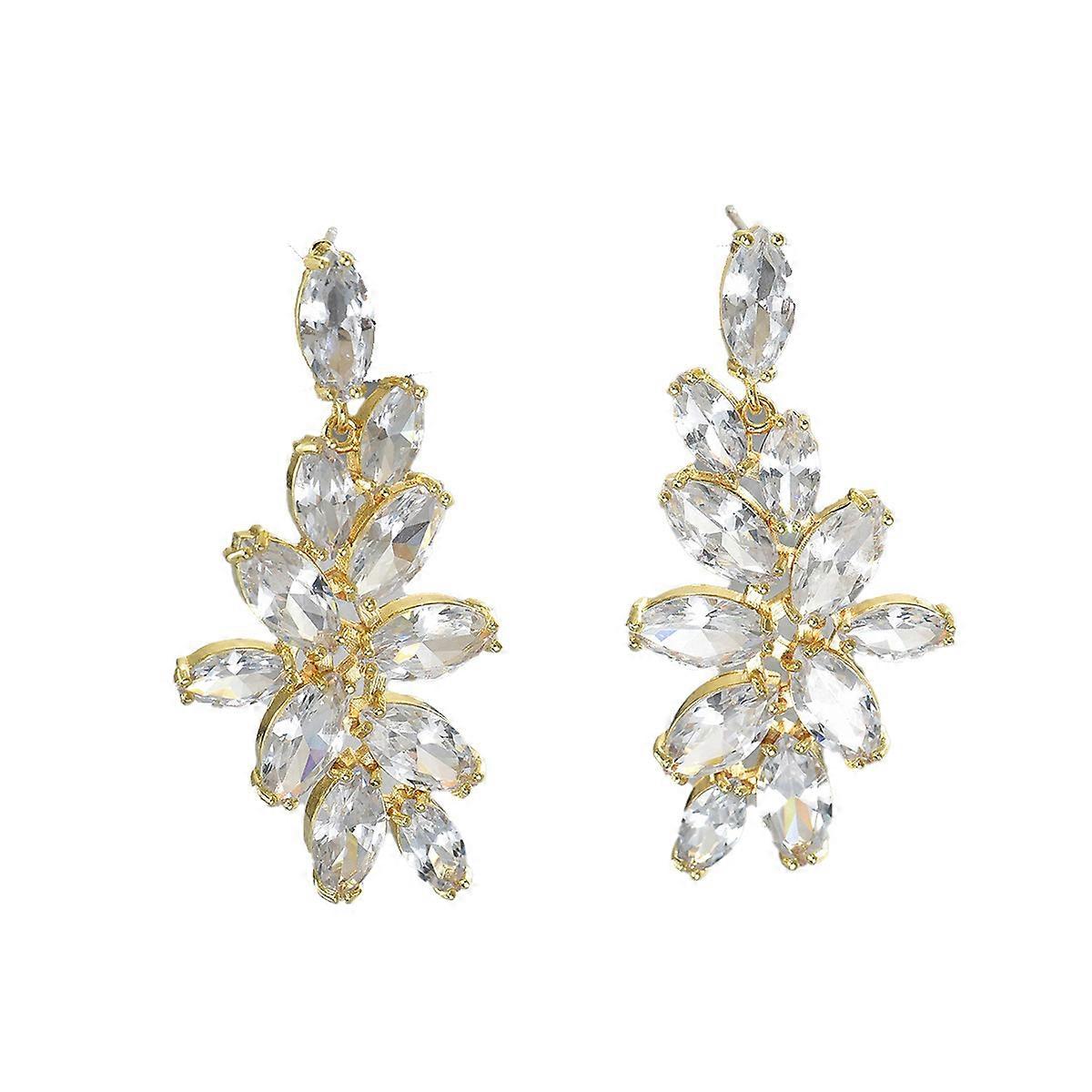 Earrings, Geometric Inlay Full Diamond Design High-End Versatile Stud Earrings