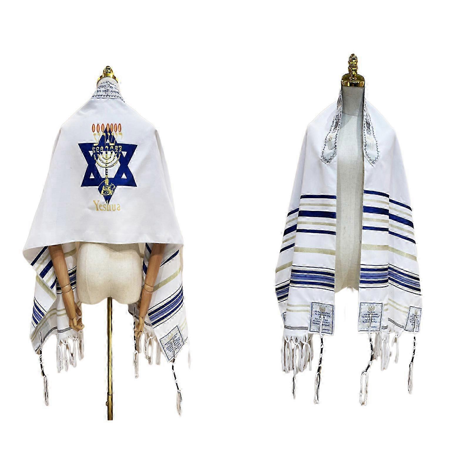 Messianic Tallit Bönesjal Polyester 180cm Israel Designad