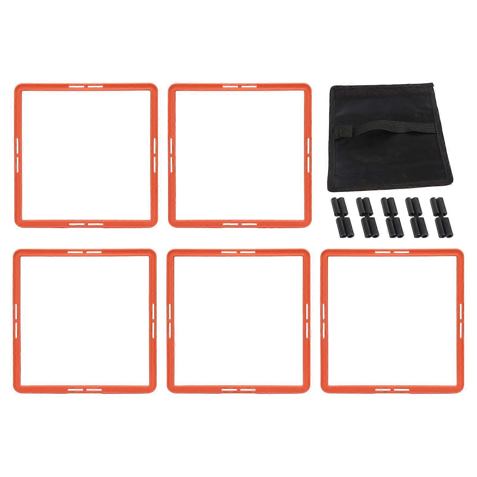 5 Pcs Agility Training Rings Multifunctional Quadrilateral Physical Speed Training Rings for Basketball Football Orange