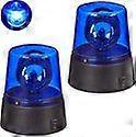 Relaxdays 2x LED rotating light blue - batteries - rotating light - party