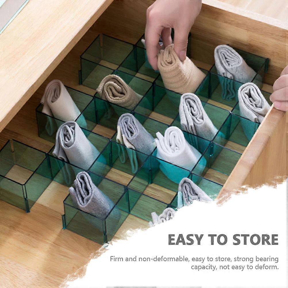 Sock Storage Boxes Home Use Drawer Organizer Blue Compartment Storage Box 6Pcs