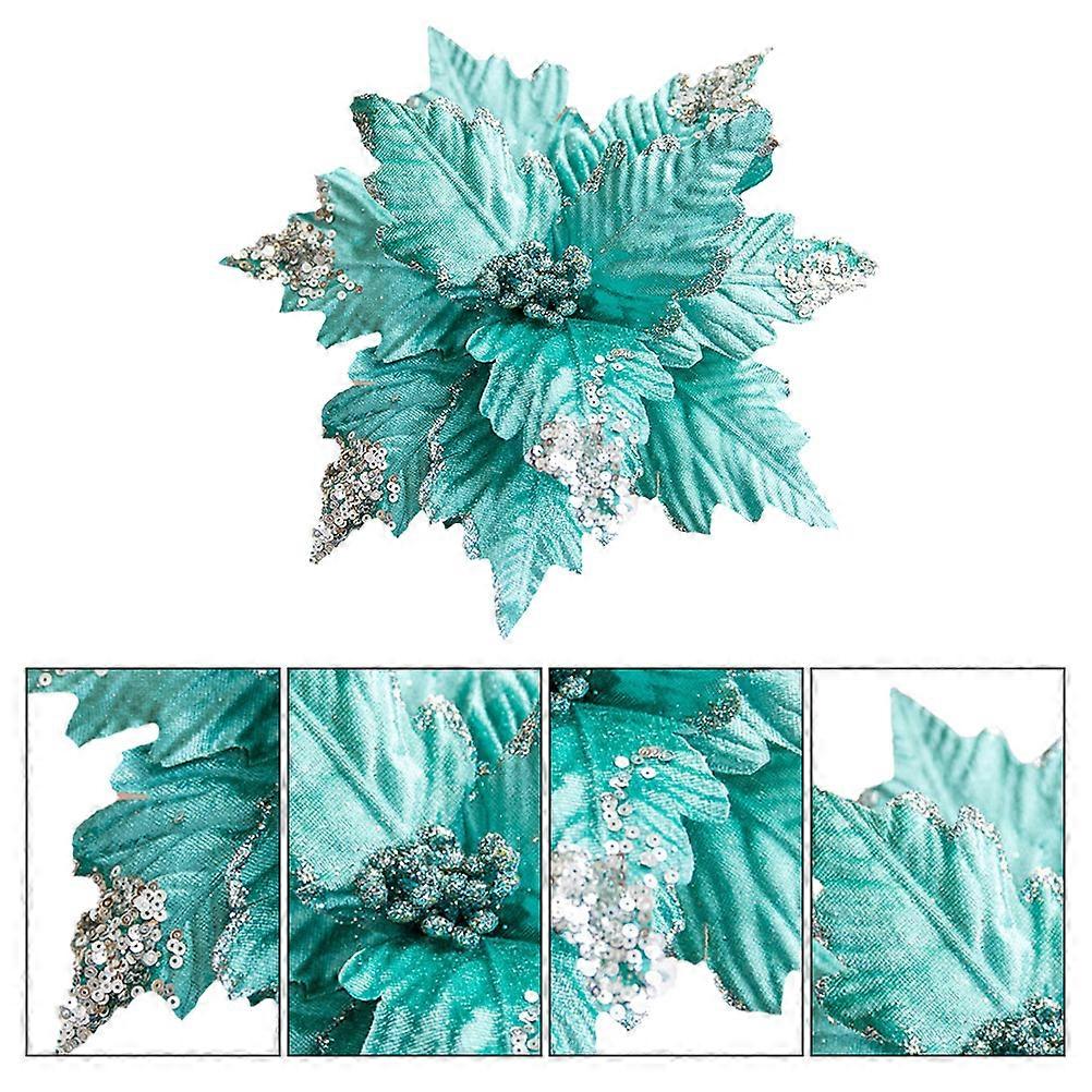 Handmade Christmas Flower for Decoration 1Pcs Green Flower Ornament