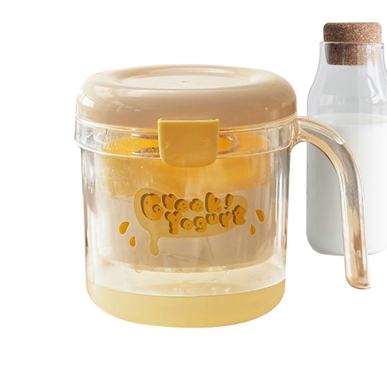 Yoghurt Filter with Lid Fine Strainer For Cream Cheese And Yoghurt For Family Use Beige Or Yellow