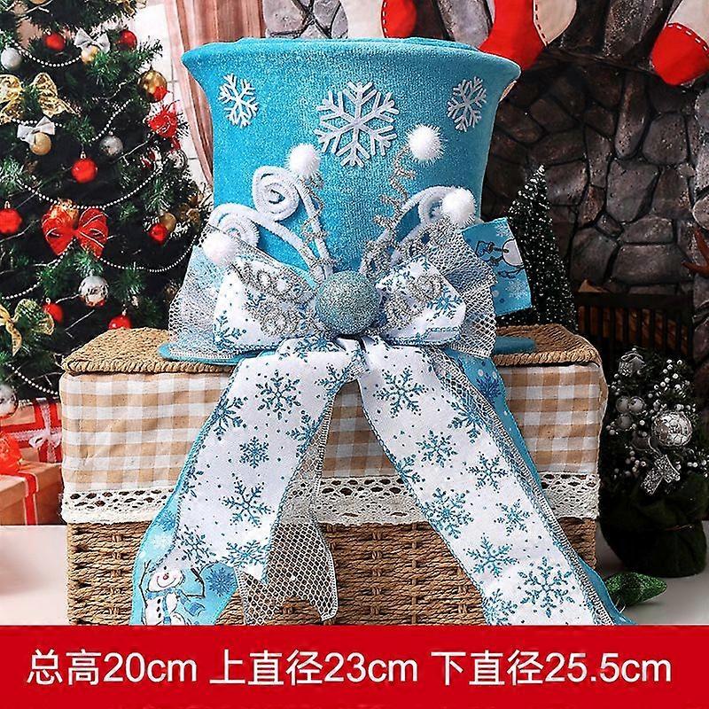 Christmas Tree Topper Hat With Retractable Spring Bow, Star Tree Topper Decoration