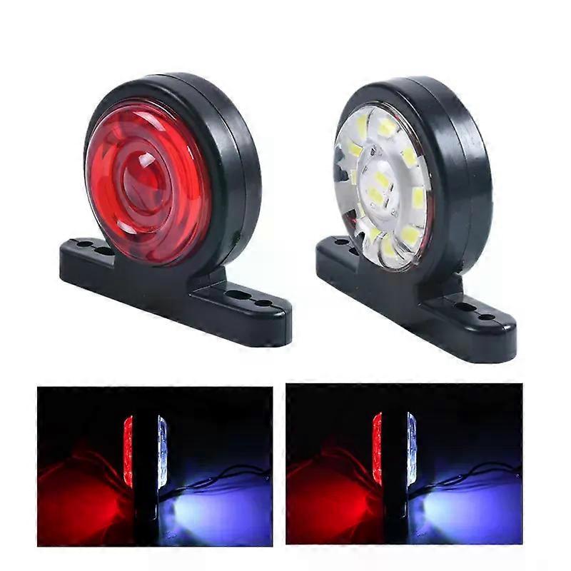 2PCS 24V LED Outline Side Marker Light Truck Trailer Position Lamp Dual Face LED Warning Tail Light Indicator Lighting