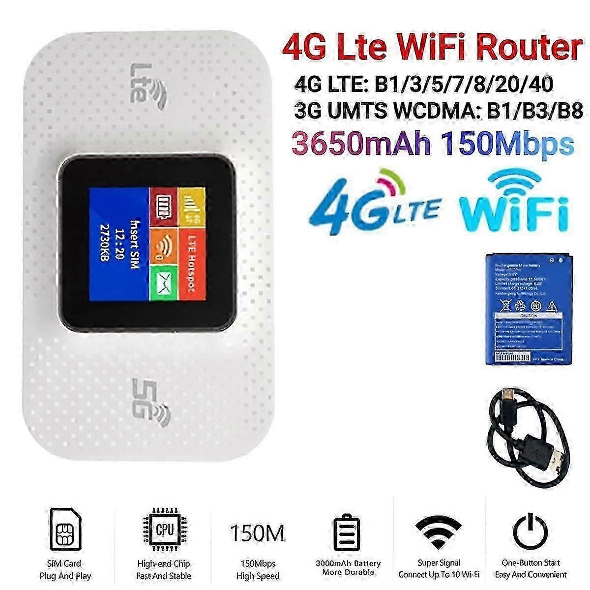 H807Pro 4G Lte WiFi Router with Sim Card Slot 150Mbps Wireless Router Repeater 3650MAh Mobile Route