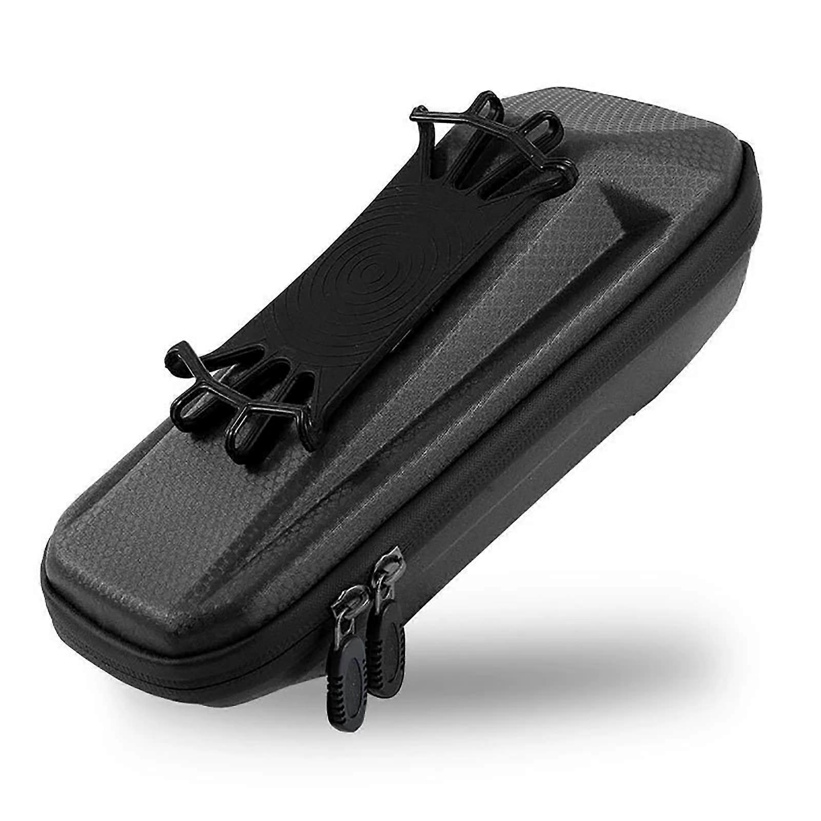 Bicycle Front Beam Bag EVA Hard Shell Mobile Phone Bag 25X10X9CM Noir