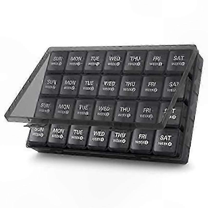 28-Day Weekly Pill Organizer with Dustproof Design, Large 4-Week Medication Box for Daily Health Management