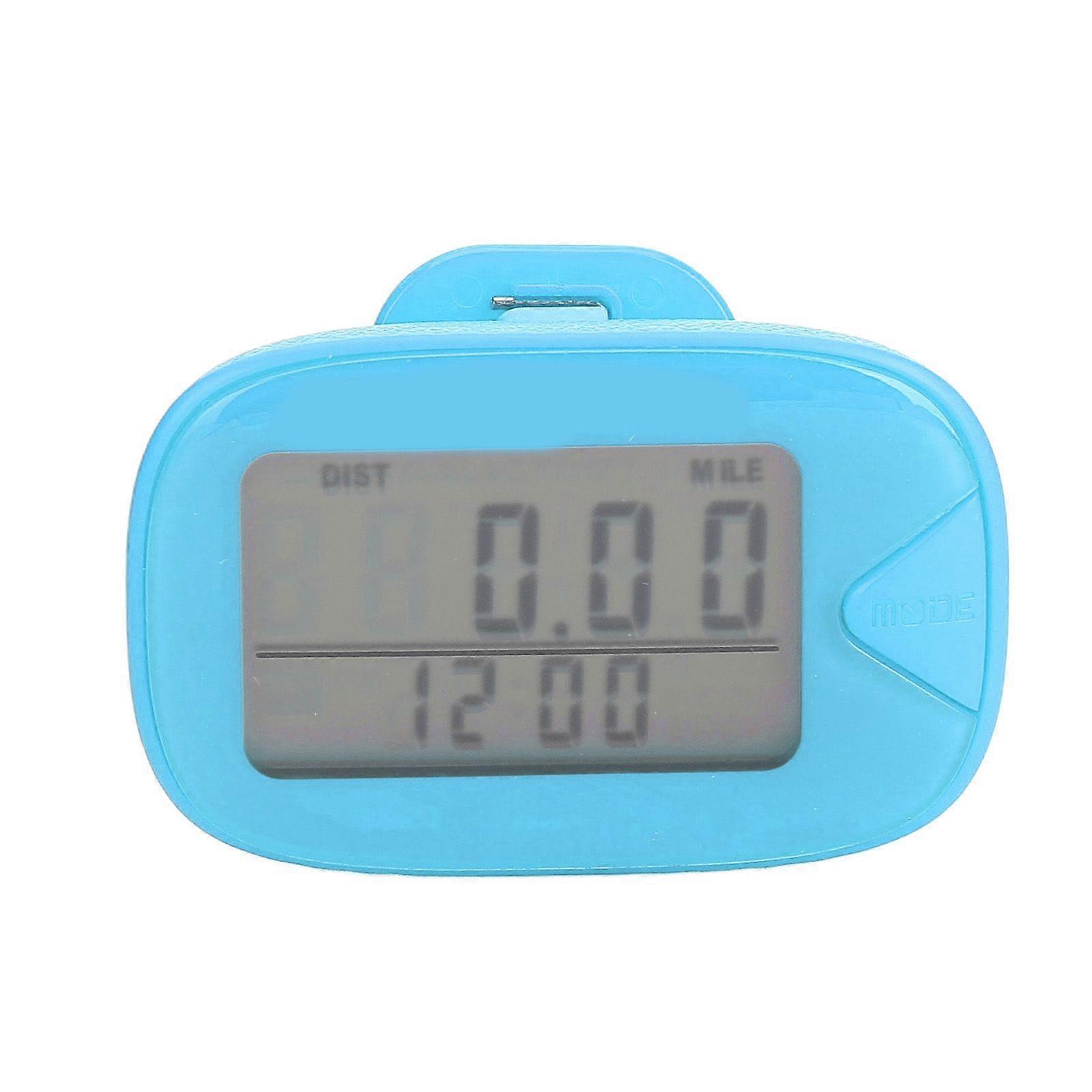 Walking Pedometer Large Digital Display Multifunctional Lightweight Accuracy Memory Step Counter for Men Women Blue