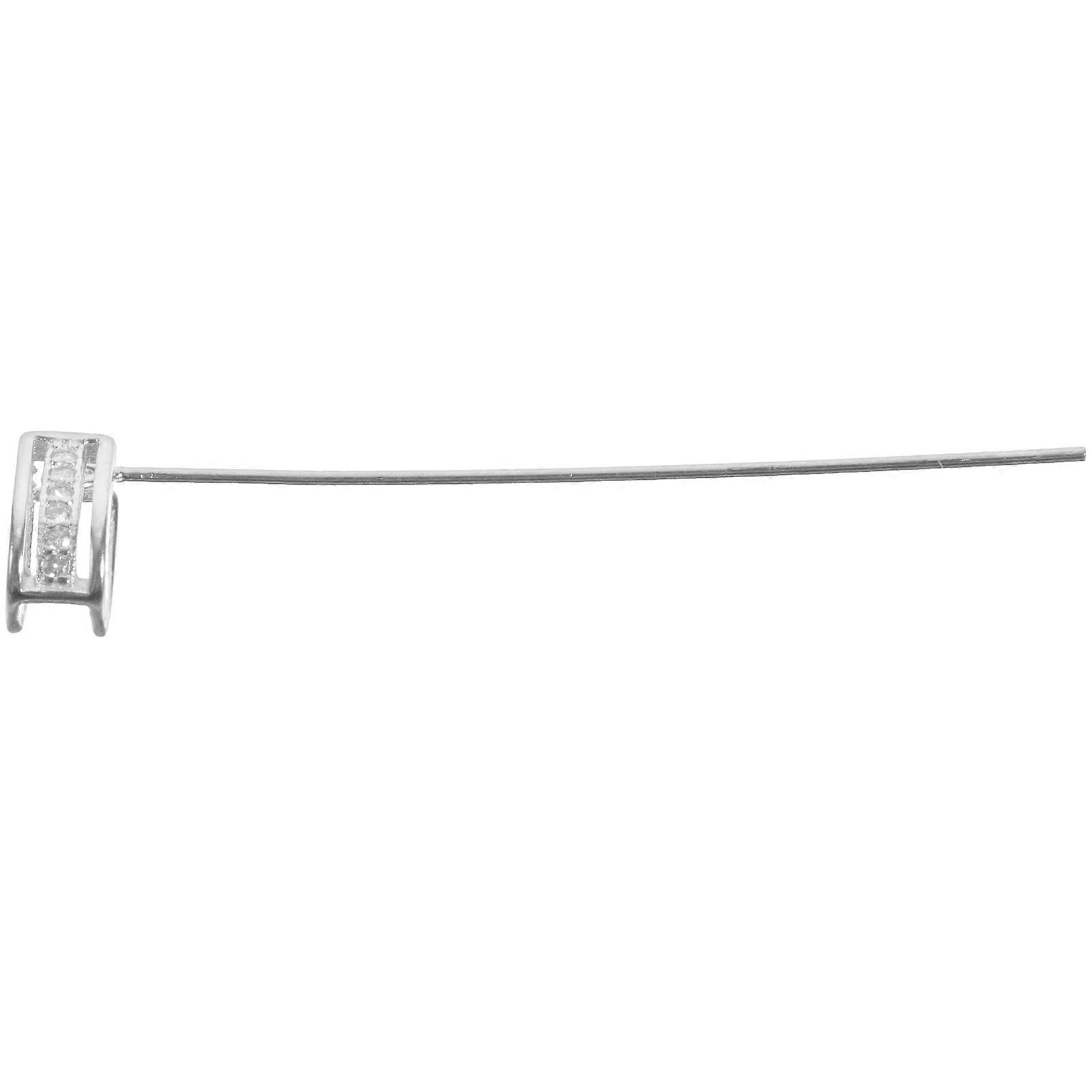 4Pcs Sterling Necklace Clasp Connector for Pendants in Silver with Long Pin