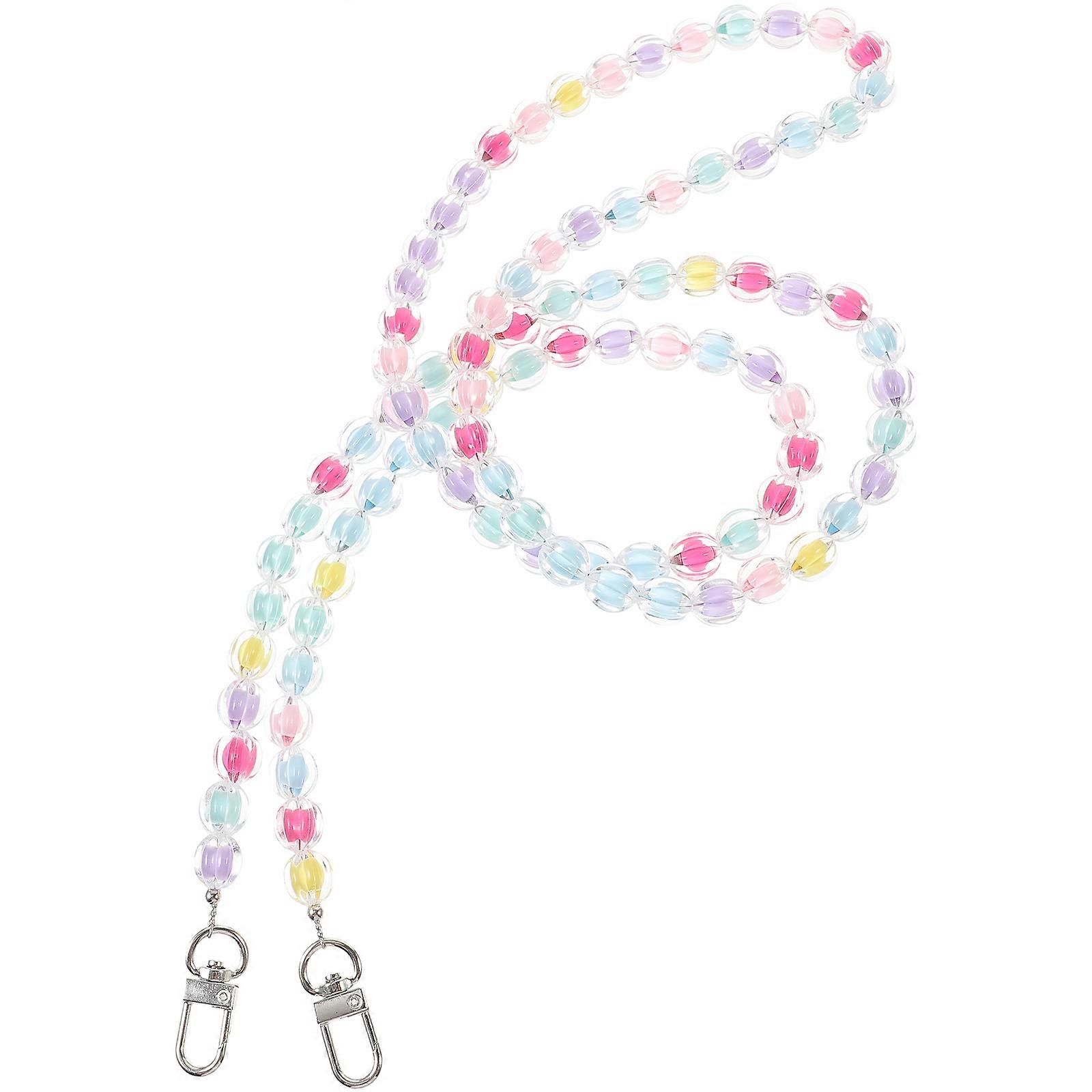 Mobile Phone Beaded Lanyard for Hanging Use with 5Pcs Beads