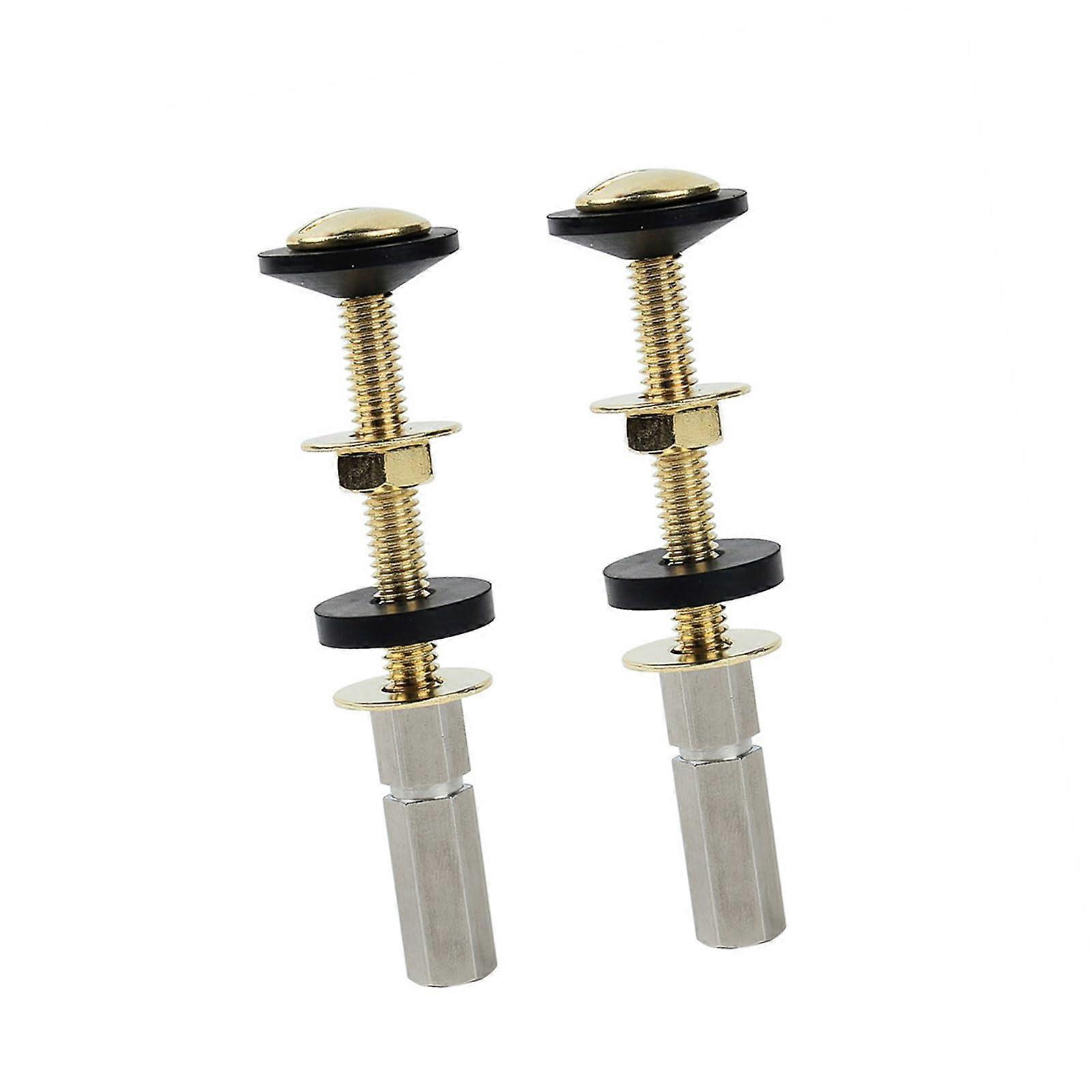Toilet Seat Bolts 2Piece MultiPurpose Set With ExtraLong Nut Rubber Washers For Durable Daily Use