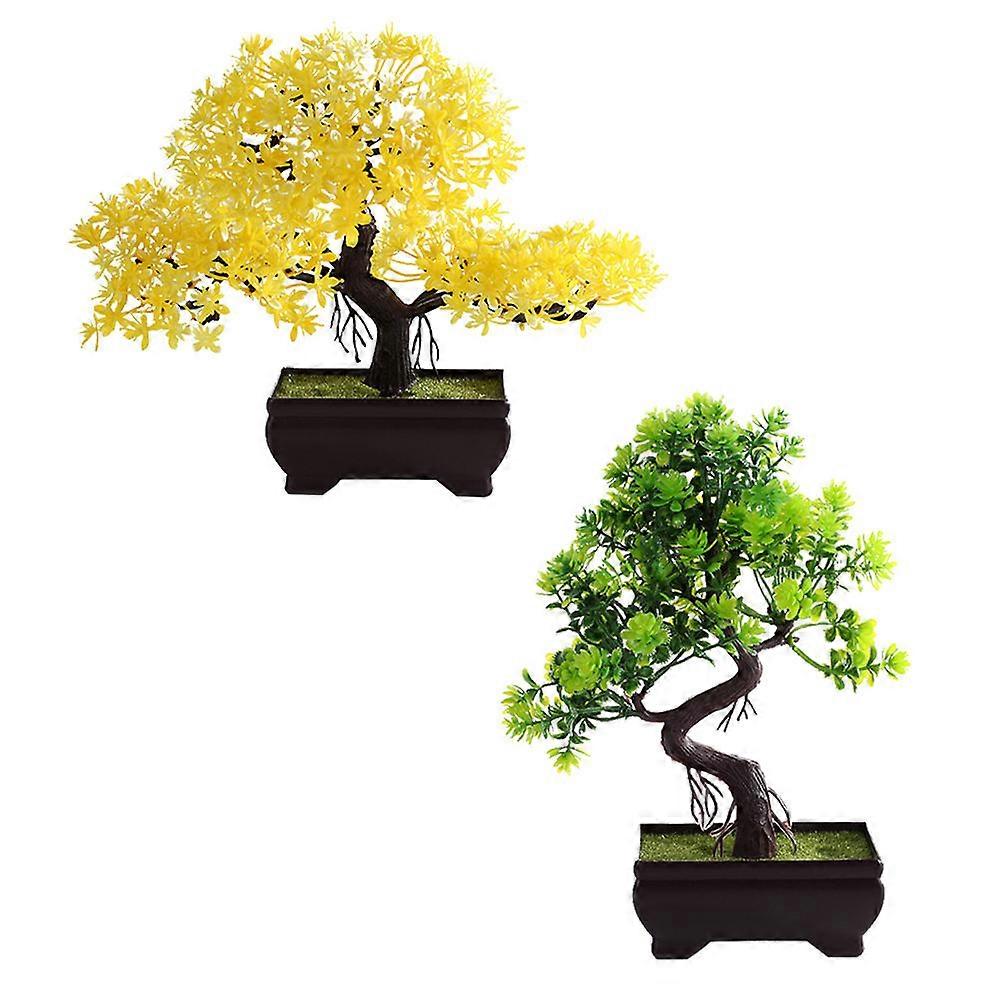 Simulation Bonsai Ornament Artificial Plant for Decor 6Pcs Mixed Color