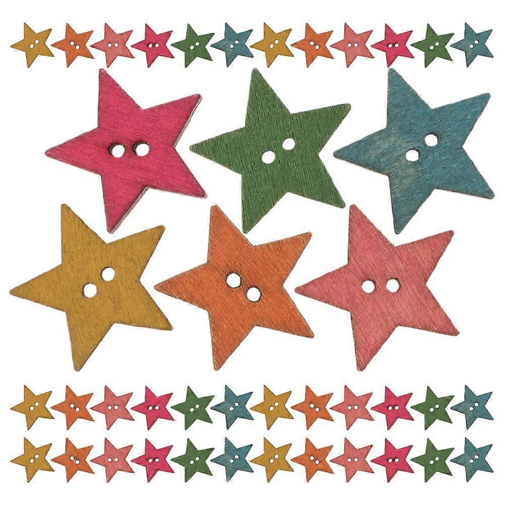 Wooden Craft Buttons With Star Shape For Clothing Replacement And Knitting Projects 400Pcs