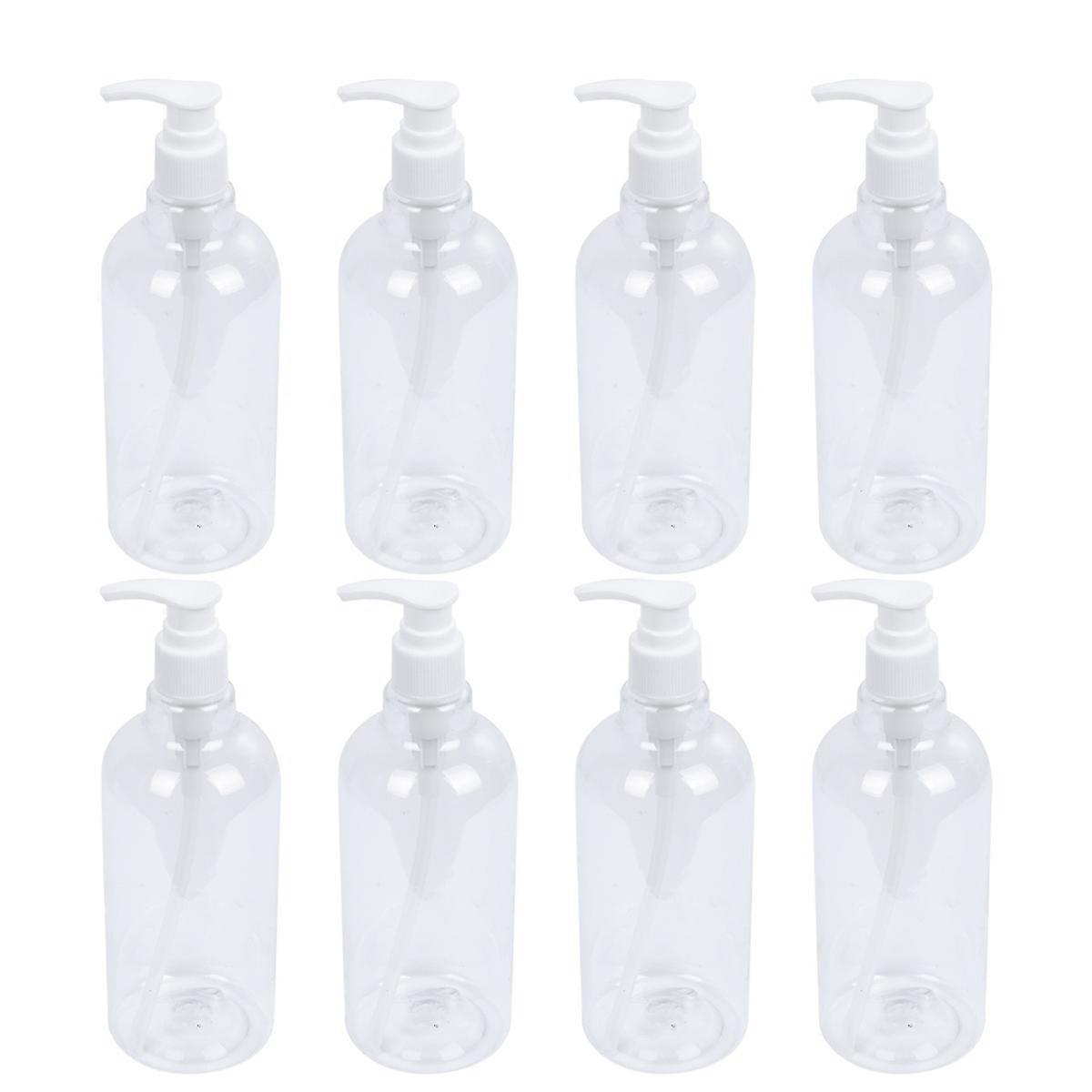 Shampoo Pump Bottles Transparent Bottles for Storage 8Pcs Refillable Pack