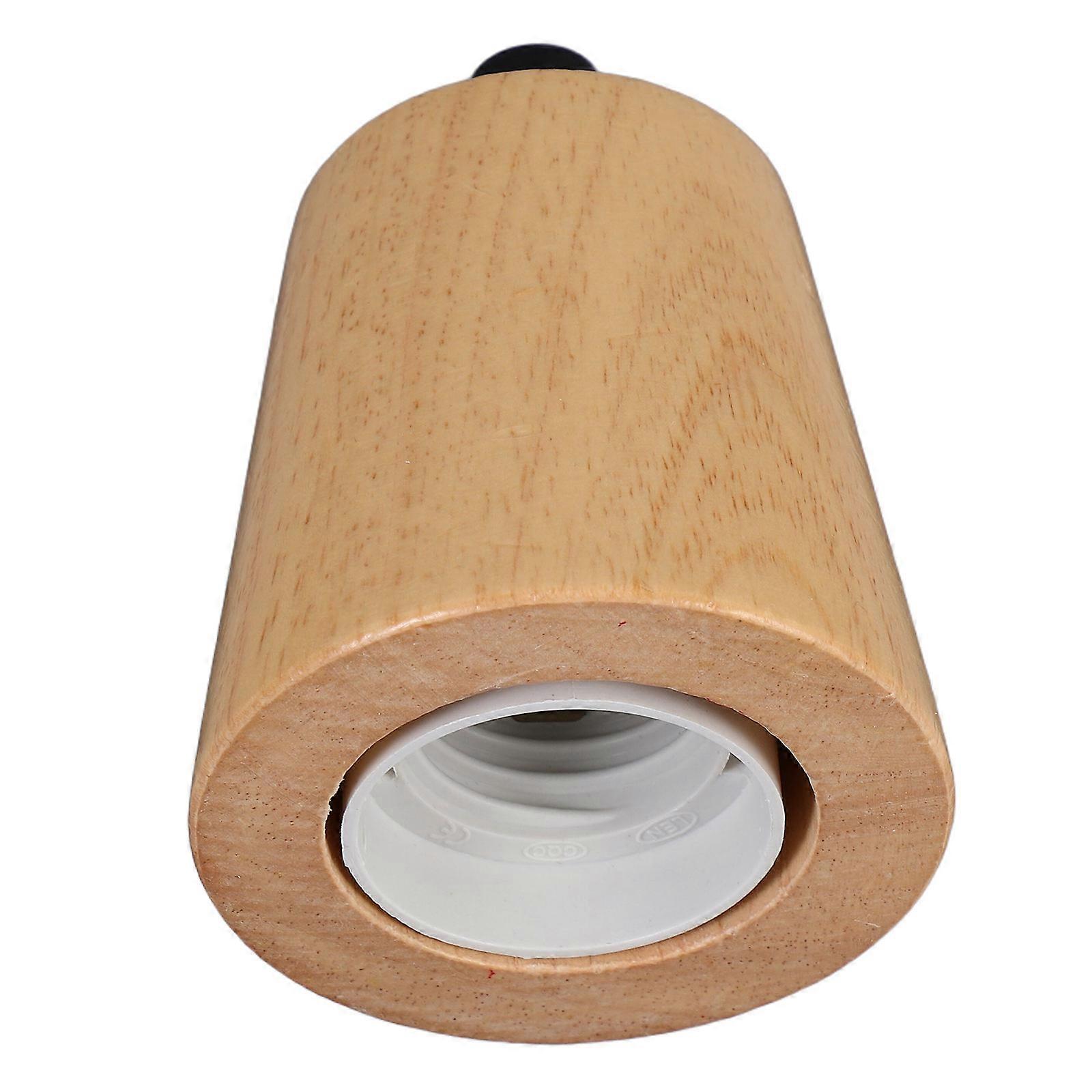 Lamp Socket Base for Bedroom and Dining Room Lighting Khaki Wooden and Plastic Light Fixture with 1Set