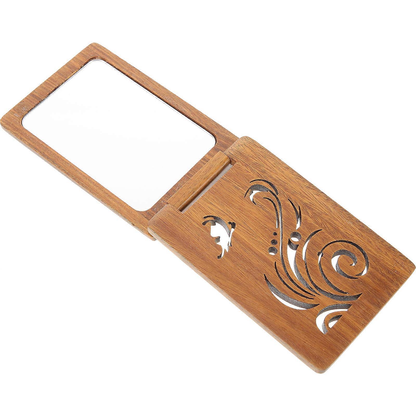 Pocket Mirror Wooden Makeup Mirror for Makeup Use 5Pcs Portable Folding