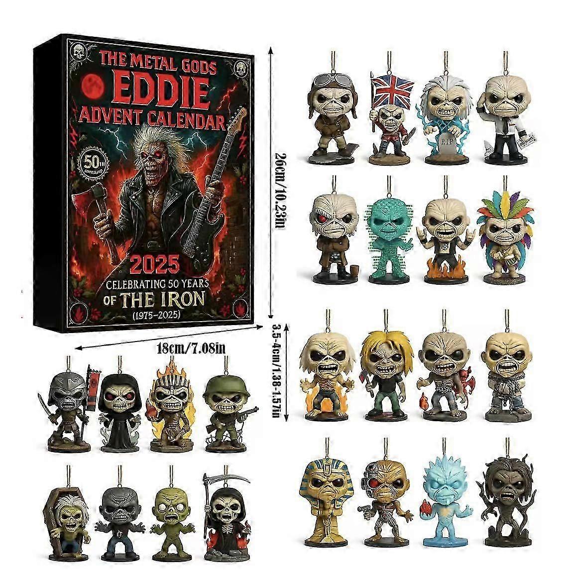 24 Ημέρες Eddie Advent Calendar 2025 Ημερολόγιο αντίστροφης μέτρησης Blind Box