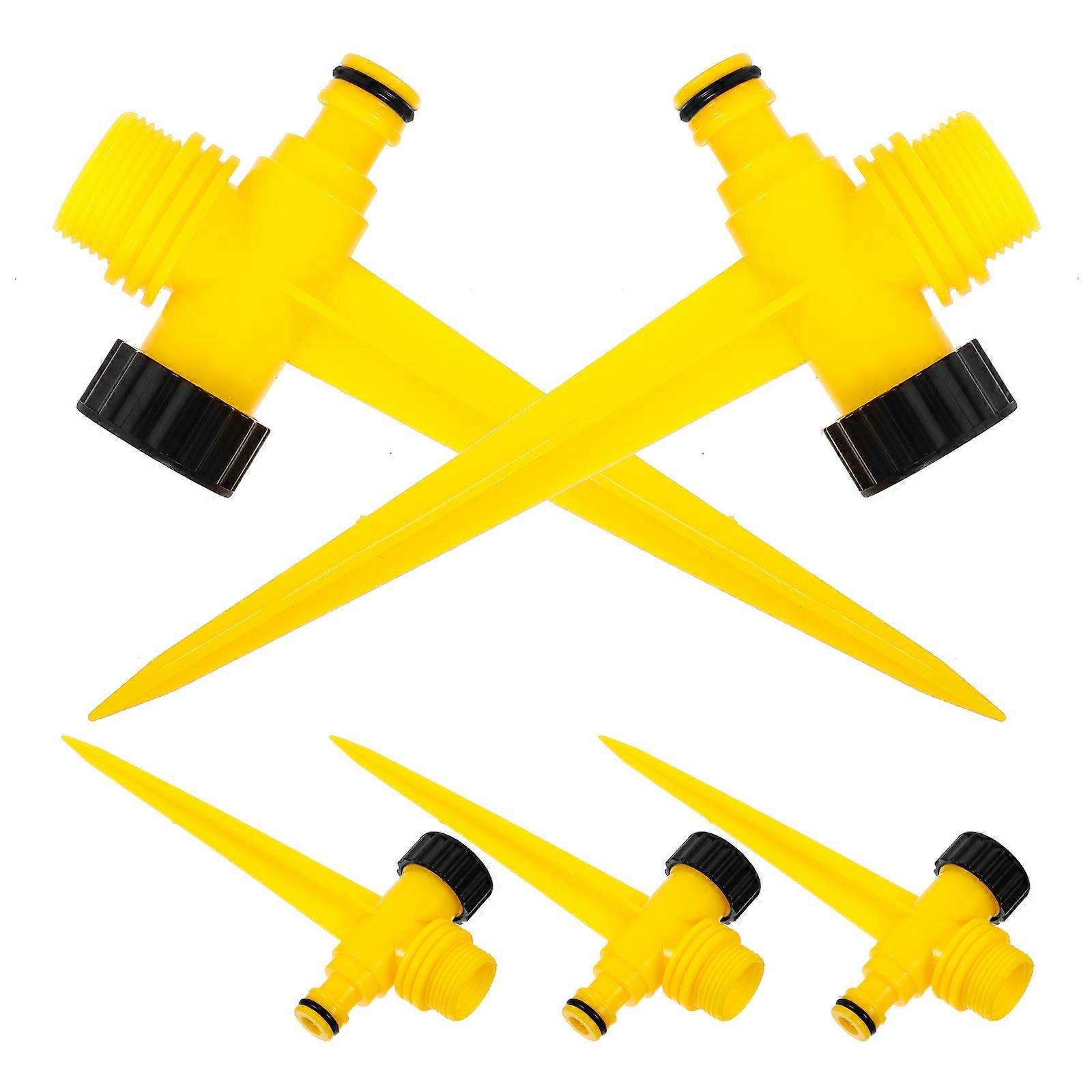 Lawn Sprinkler Bases Automatic Rotating Sprinkler Plastic with 5Pcs