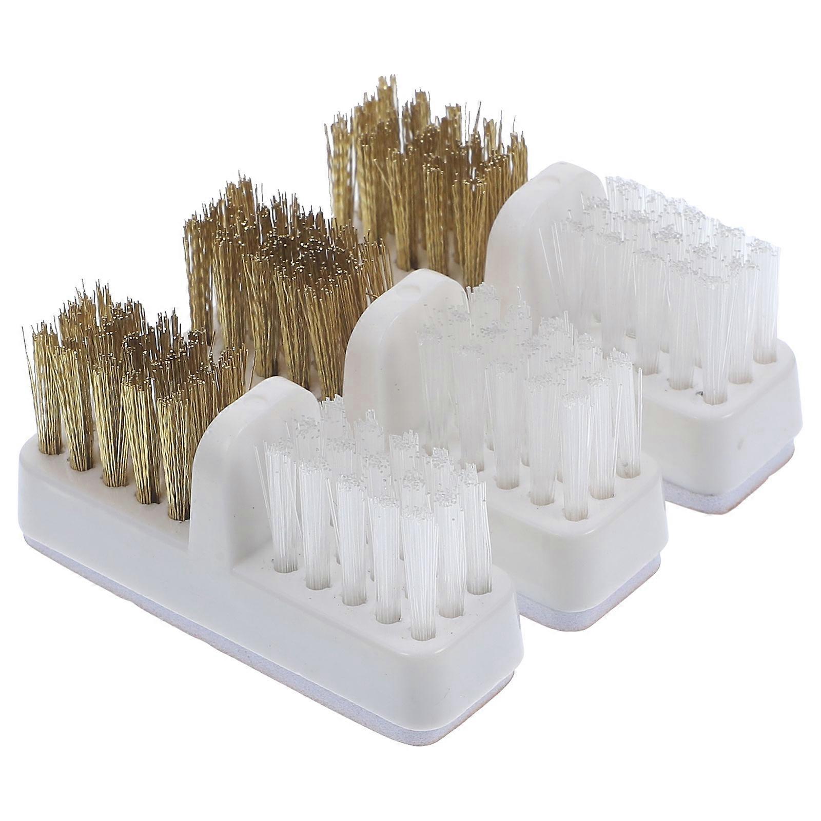 Nail Drill Bit Brush Cleaner for Deep Cleaning 3Pcs Copper Wire Brush Set