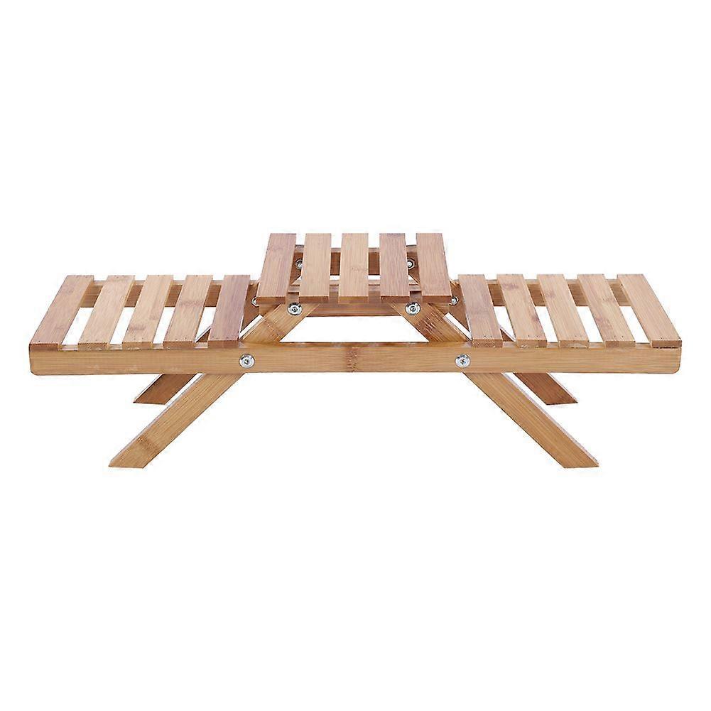 Wooden Standing Foldable 2-layered Potted Plant Flower Shelf Storage Rack Garden