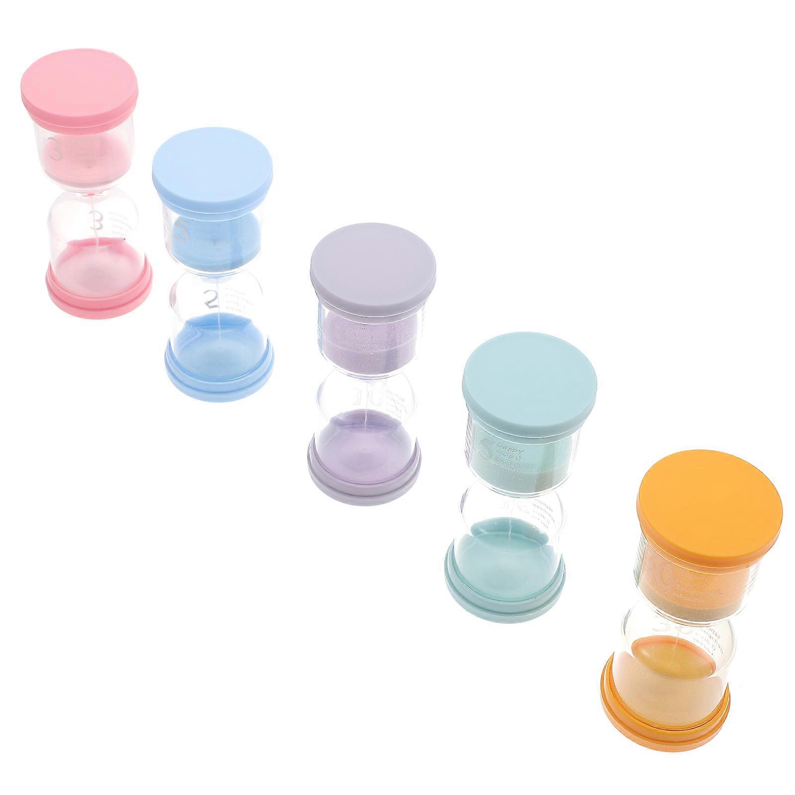 Decorative Sand Clock Hourglass Adornment 5Pcs Plastic Sand Timer