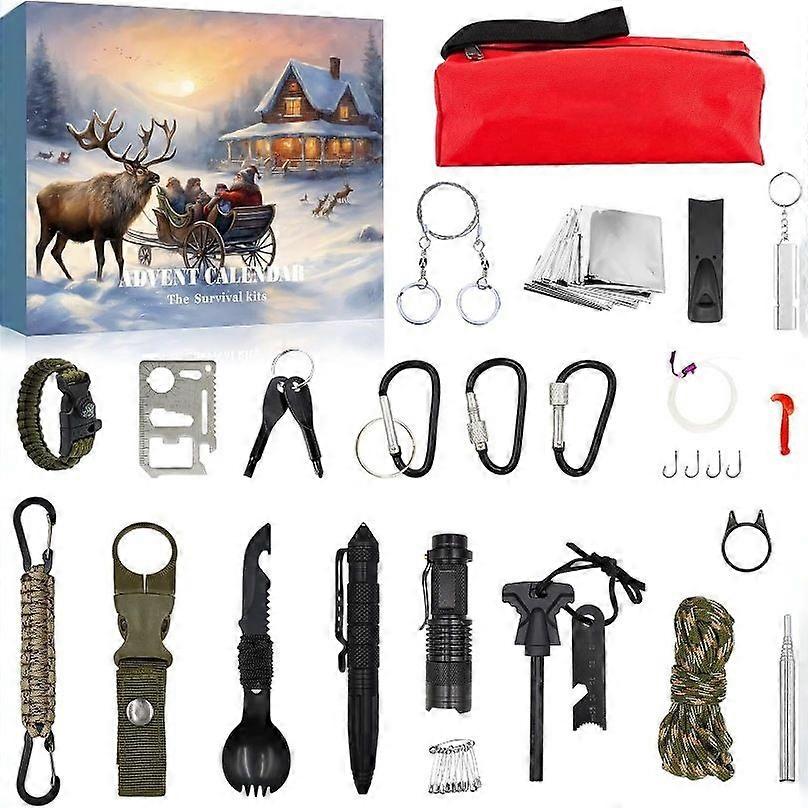 Survival Kit Advent Calendar for Men - Survival Tools Advent Calendar for Adult