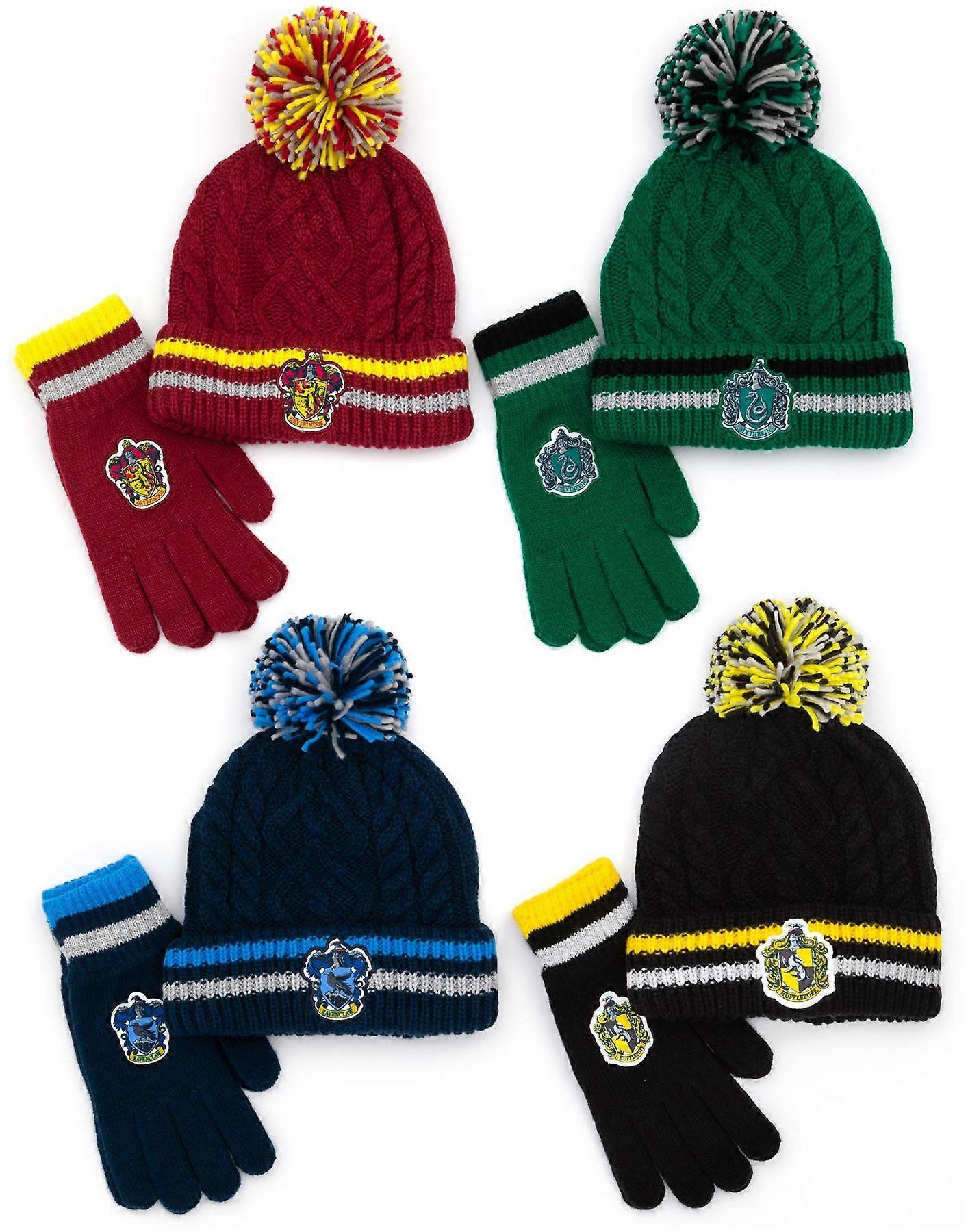 Harry Potter Unisex Kids Beanie and Gloves Set Green - One Size