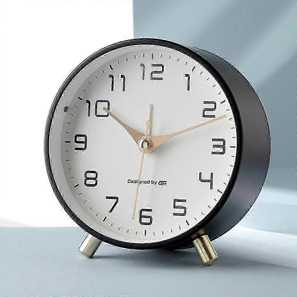 Nordic Light Luksus Vækkeur Mute Student Frosted Metal Skrivebord Ur Netto Rød Simple Clock