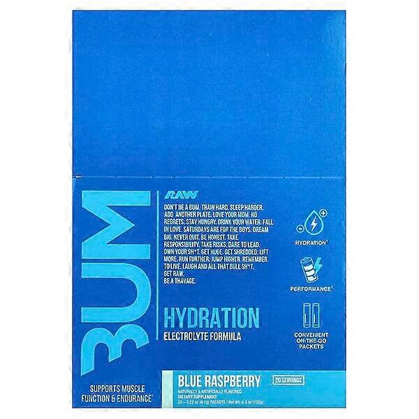 Raw Nutrition, Bum, Hydration, Electrolyte Formula, Blue Raspberry, 20 Packets, 0.22 oz (6.1 g) Each