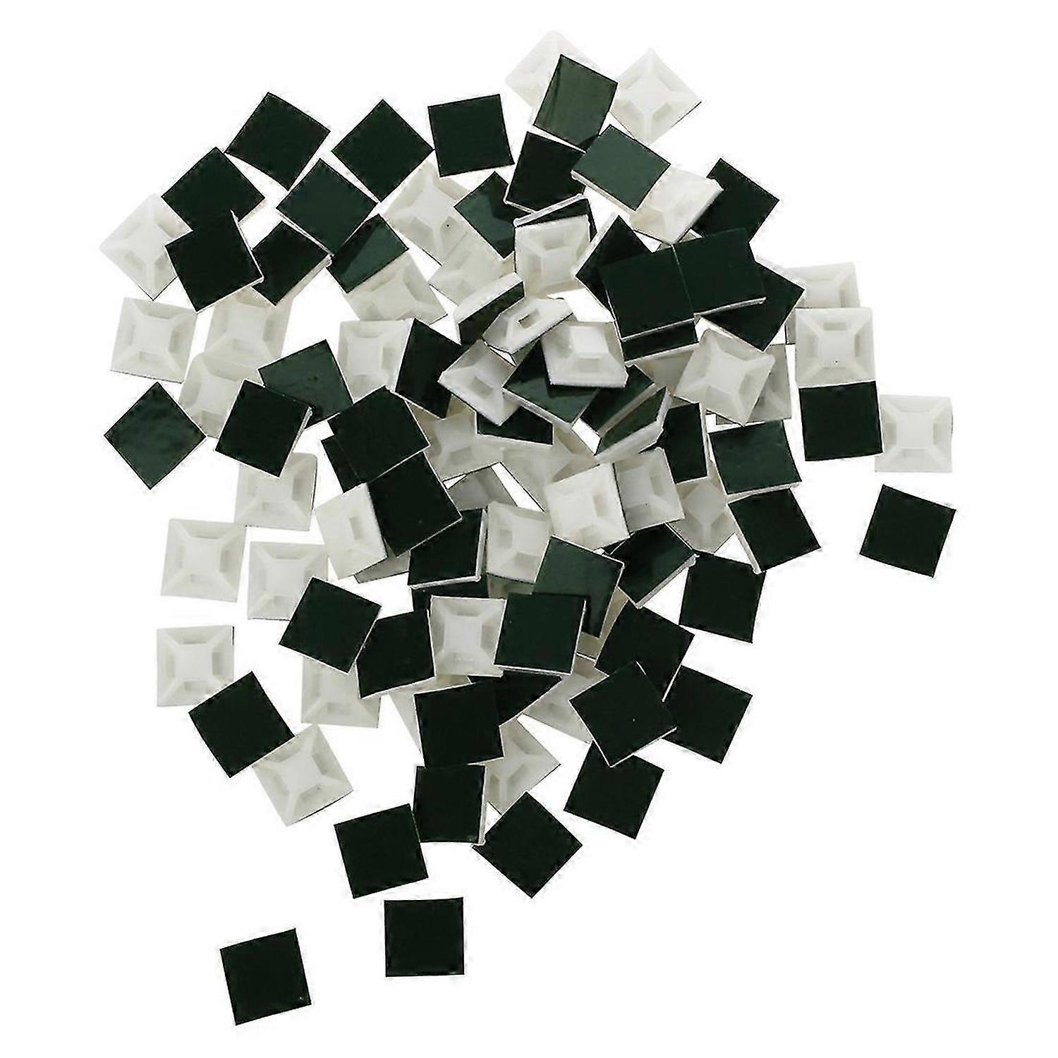Self-Adhesive Plastic Wire Bundle Holder 3mm Cable Tie Mount Base 100Pcs
