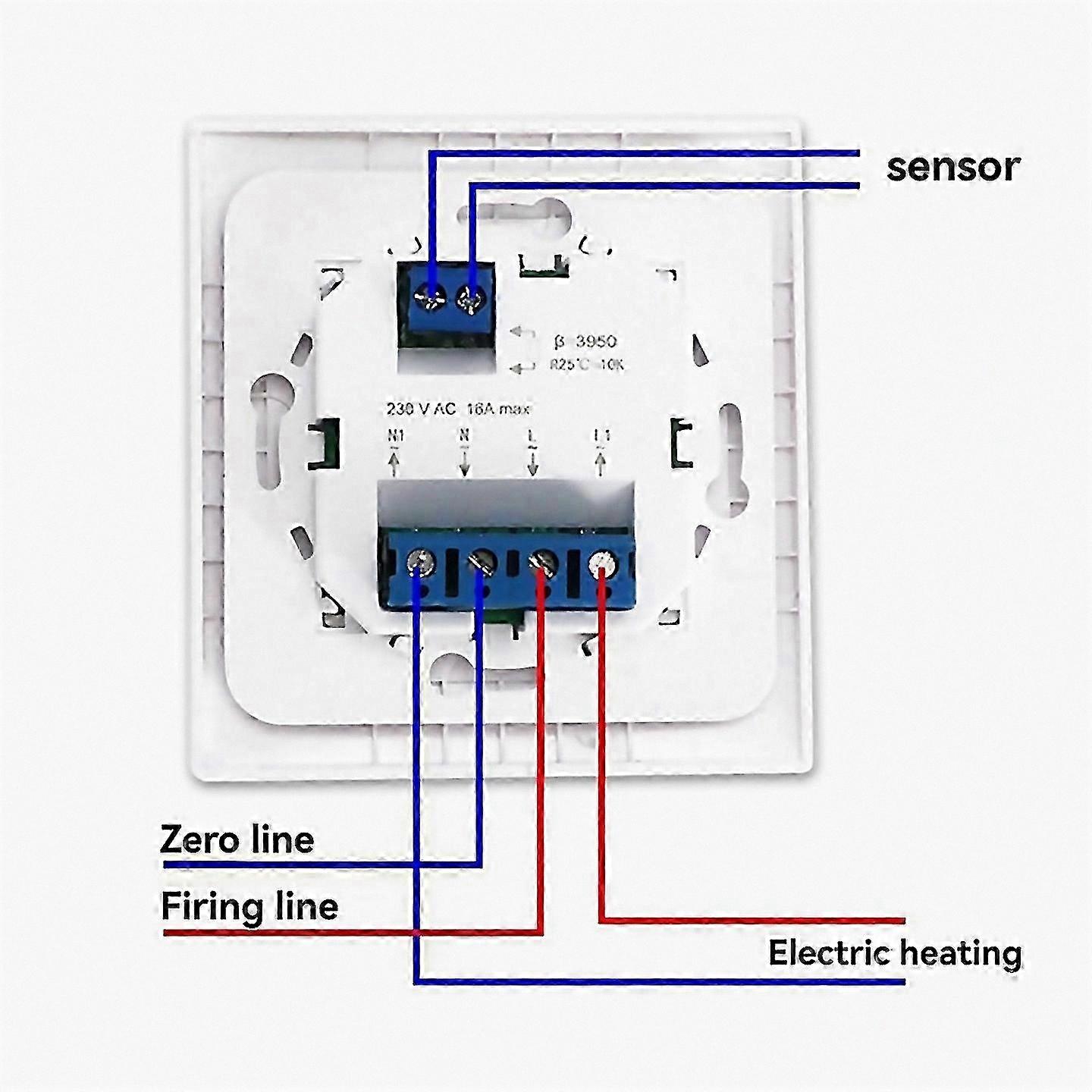 White 220V 16A Thermostat for Floor Heating System Compatibility