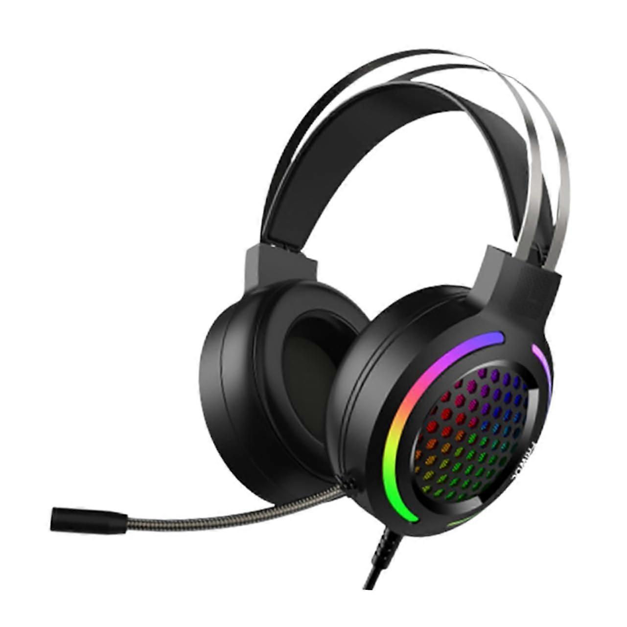 RGB Backlit Gaming Headphone Wired Computer Headset With Noise Isolation And Soft Cushion Ear Pads