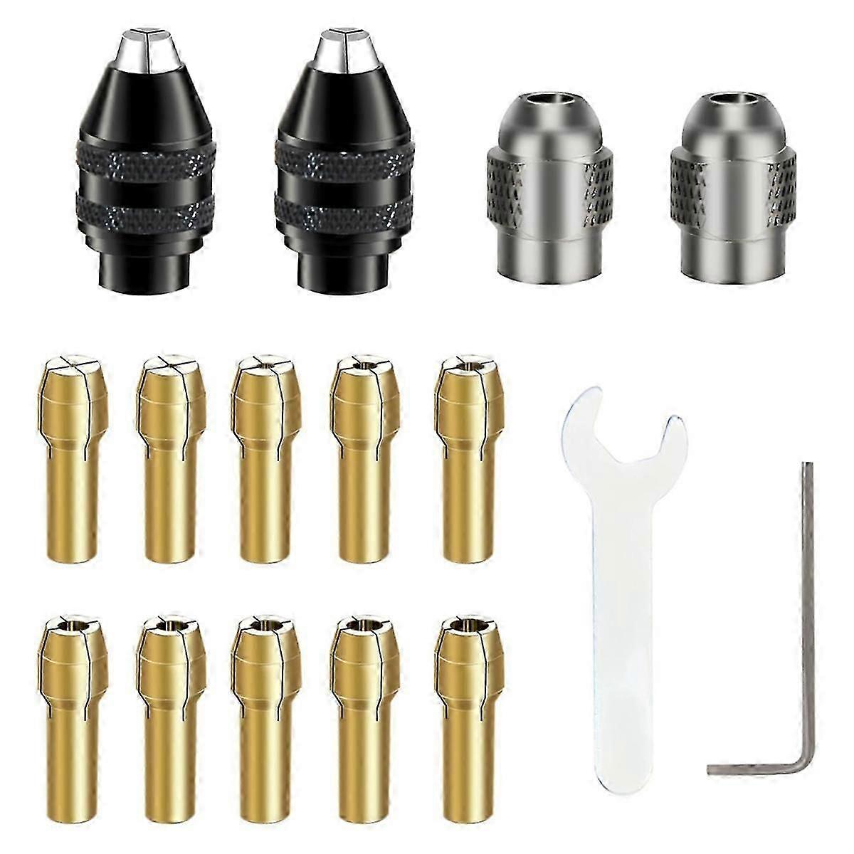Drill Chuck Collet Set for , 16PCS 0.8-3.2mm Replacement 4486 Drill Keyless Bit Chuck Shank Quick Ch