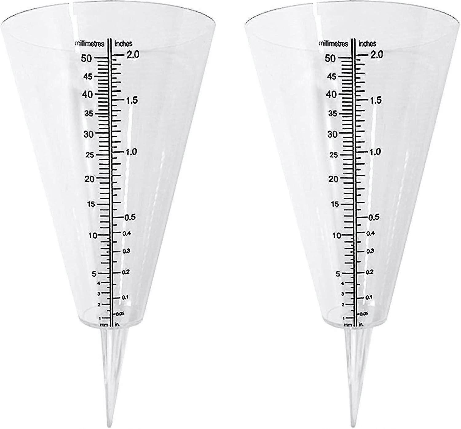 Rain Gauge, Outdoor Rain Gauge, 2 Clear Cone Rain Gauge With Double Scale For Rainfall Monitoring In Gard