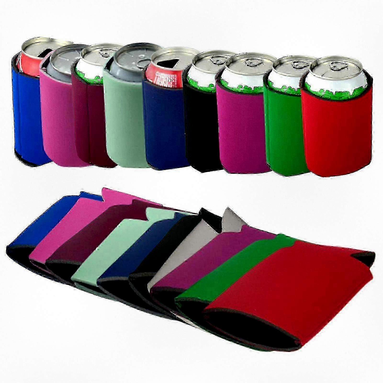 Set of 10 Neoprene Insulated Beverage Can Coolers and Bottle Holders for Enhanced Temperature Retention