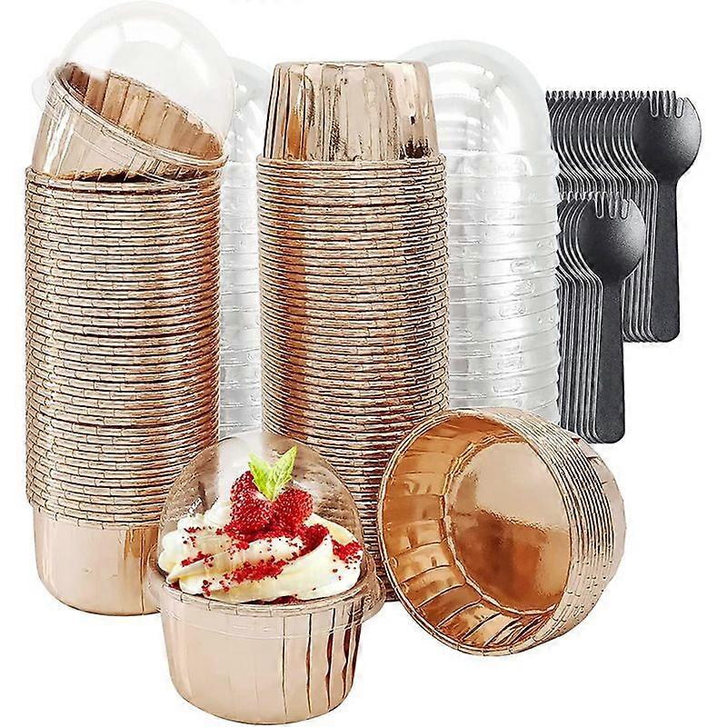 50-Piece Set of Baking Cupcake Liners with Lids and Forks