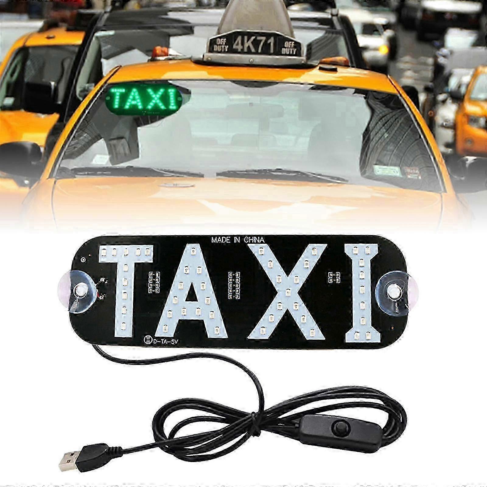LED Sign Decor,Taxi Flashing Suction on Car Window with USB and On/Offf Switch Taxi Light Lamp Taxi Sign